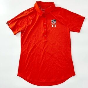 Under Armour Women's SS Orange Auburn Tigers Solid  Golf Polo